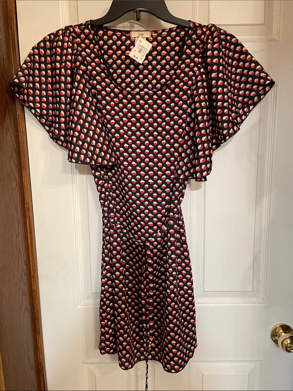 Women’s Navy Dress with Pink Heart Print